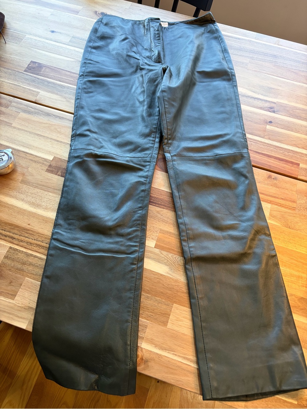 Dark Olive Green Leather Pants | Margaret Godfrey, Size 4